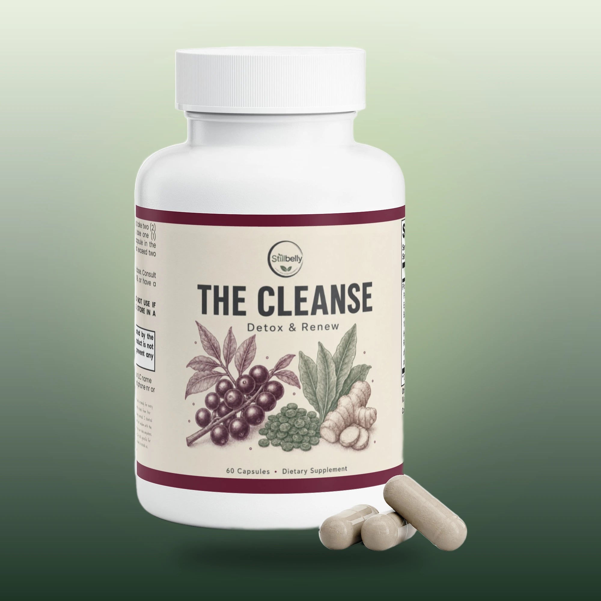 The Cleanse acai detox capsules bottle